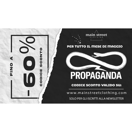 CODICE SCONTO DEL -60% SU TUTTA LA COLLEZIONE PROPAGANDA