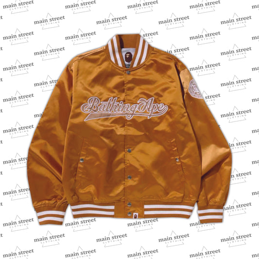 BAPE Baseball Varsity Jacket Beige