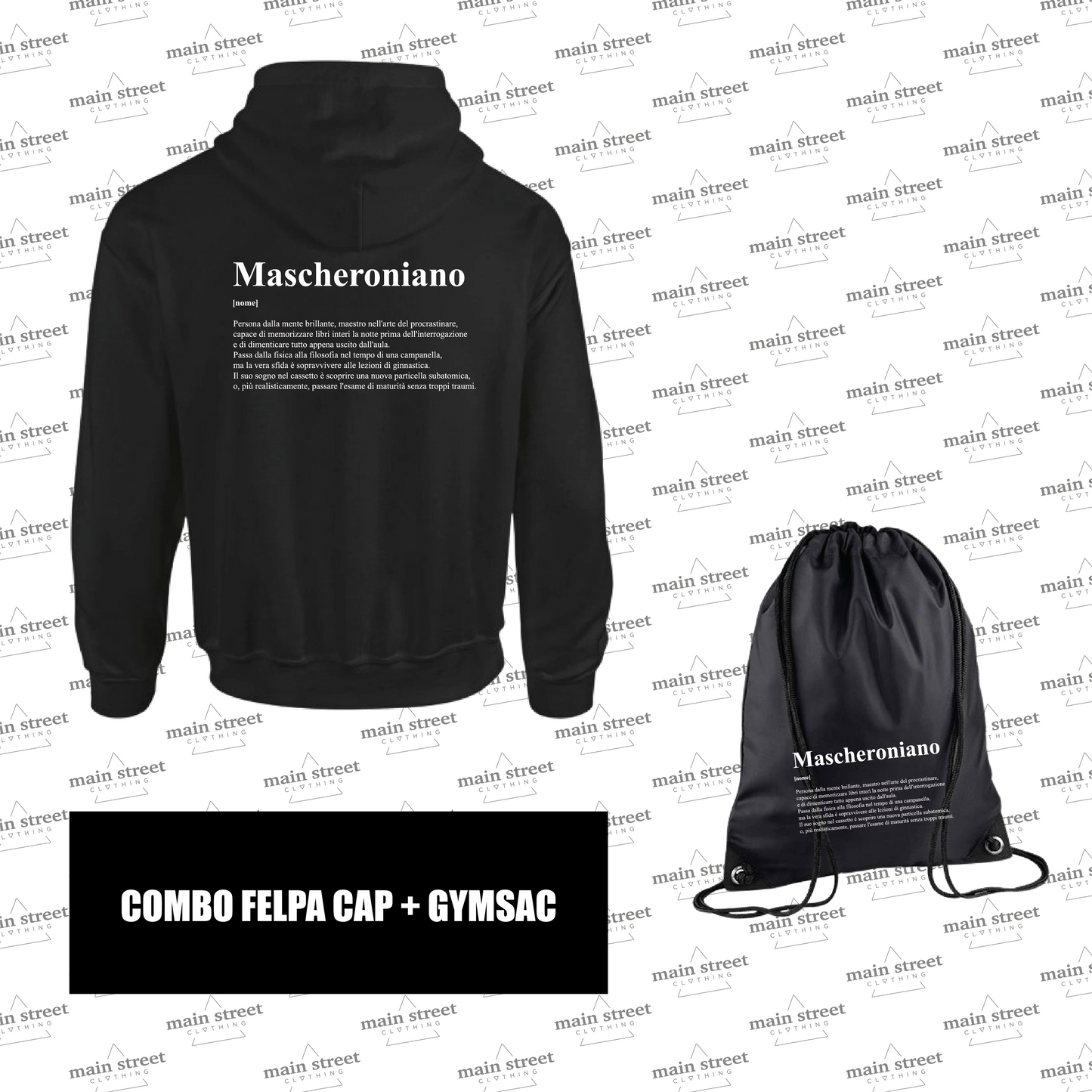 Mascheroni - Combo (Felpa cap + Gymsac)