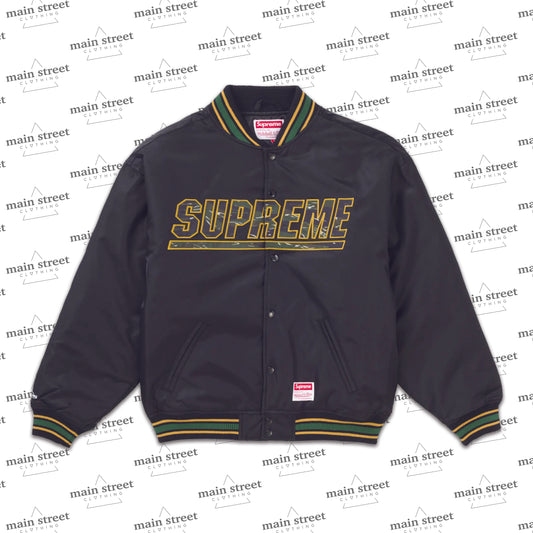 Supreme Mitchell & Ness Camo Logo Varsity Jacket Black